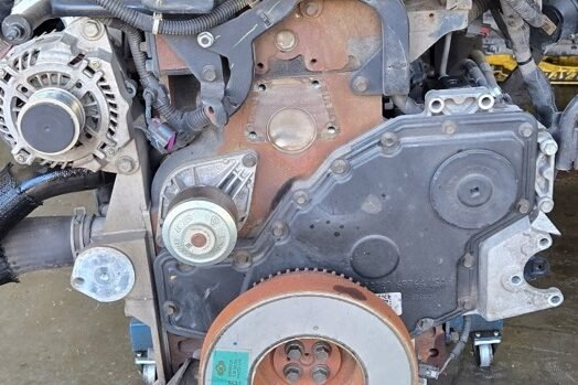Diesel engine removed from the vehicle for powertrain repair